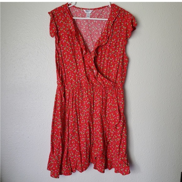 Arizona Jean Co. Retro Cherry Print Faux Wrap Dress - Picture 5 of 11